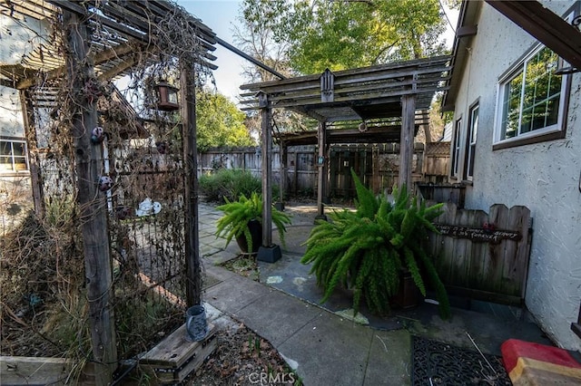 view of patio with a pergola