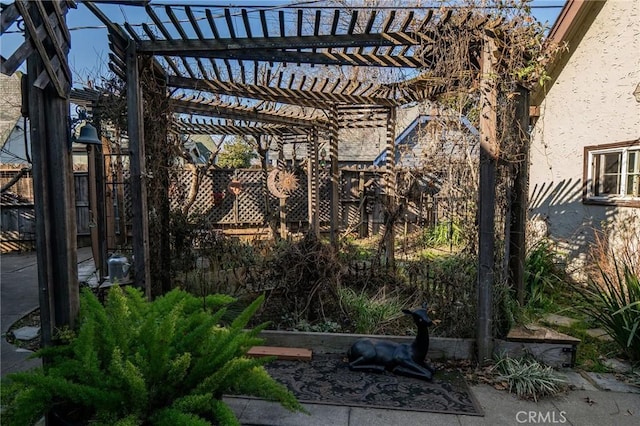 view of patio with a pergola