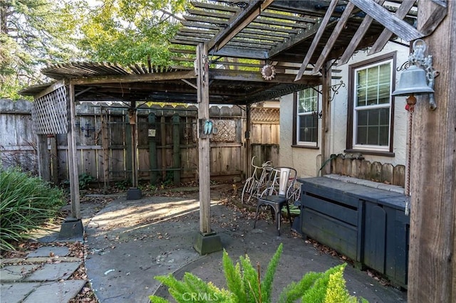 view of patio / terrace with a pergola