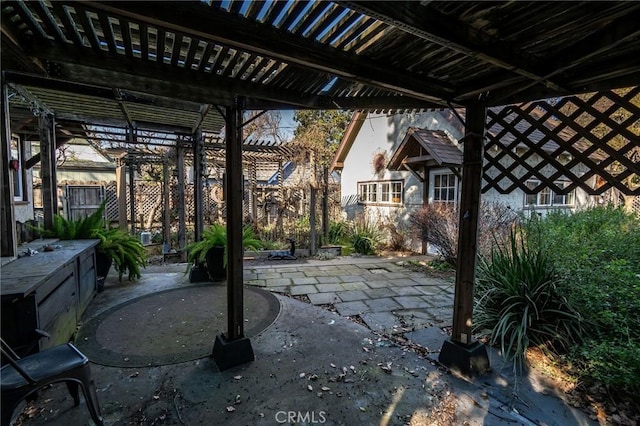 view of patio / terrace with a pergola