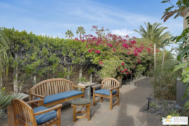 view of patio / terrace featuring central AC unit