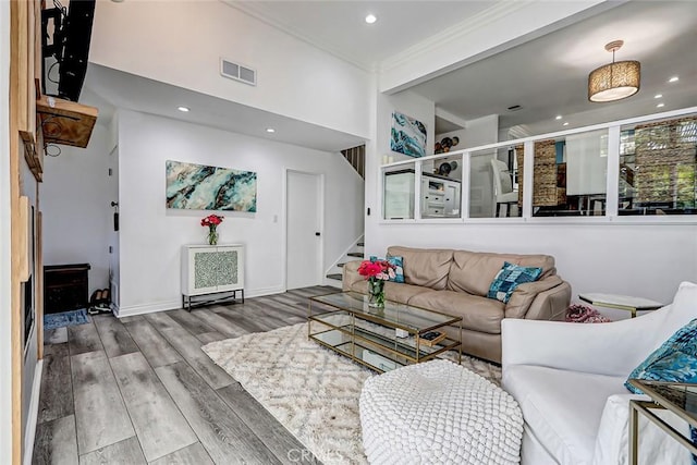 living room featuring hardwood / wood-style flooring