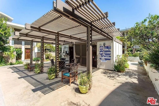 view of patio with a pergola