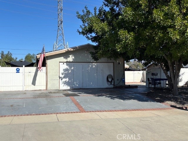 view of garage