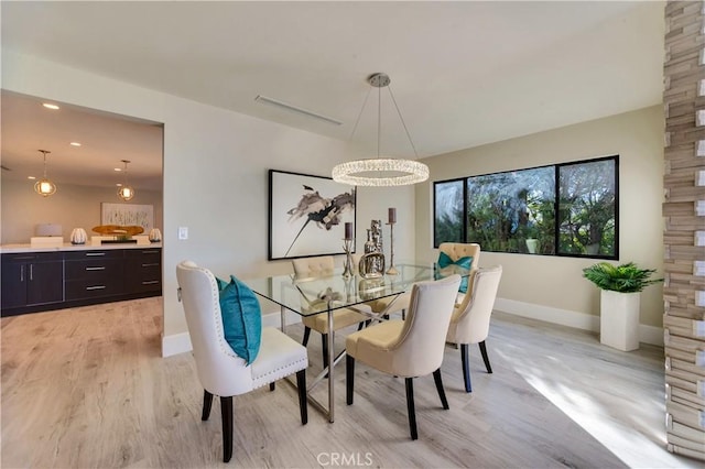 dining room featuring light wood-type flooring