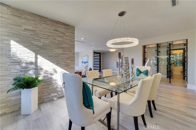 dining room with an inviting chandelier