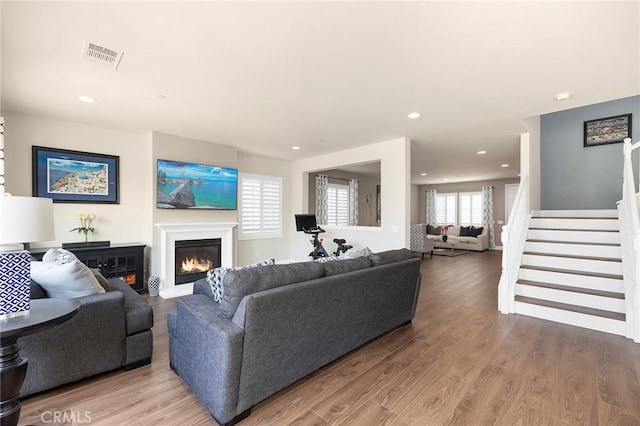 living room featuring hardwood / wood-style floors