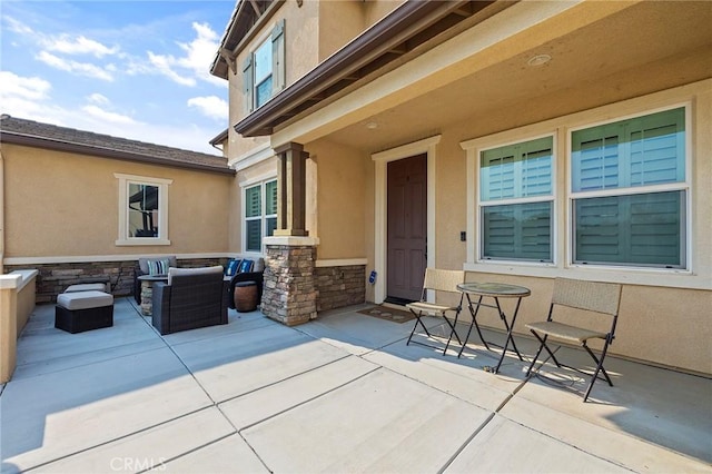 view of patio / terrace featuring an outdoor living space