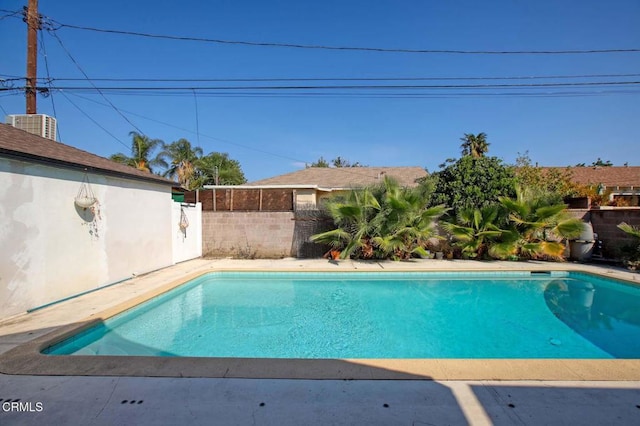 view of pool with fence and a fenced in pool