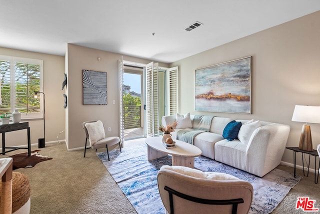 view of carpeted living room