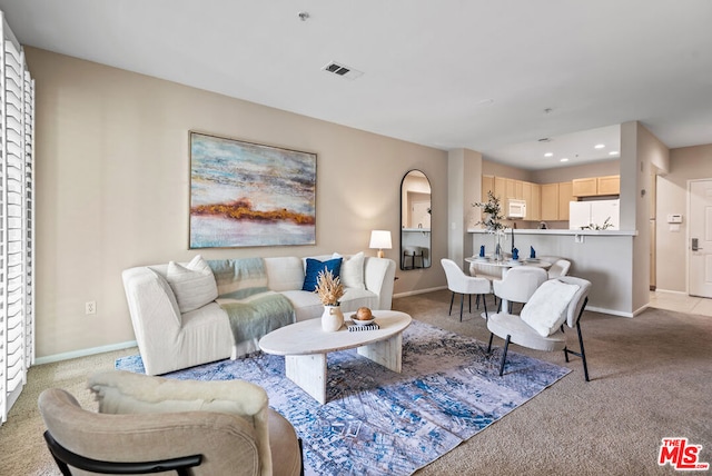 view of carpeted living room