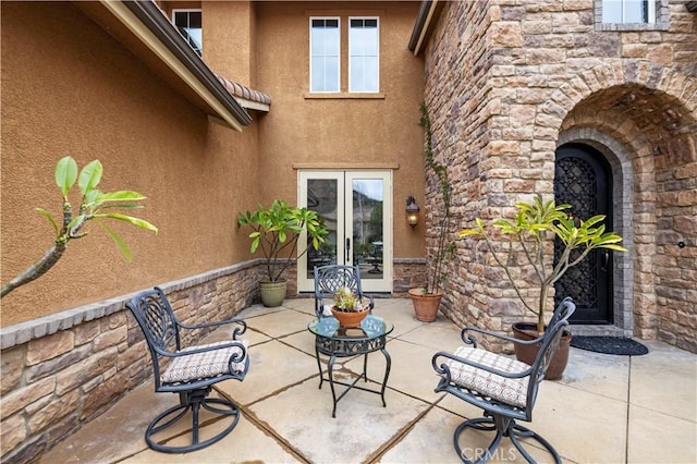 view of patio with french doors