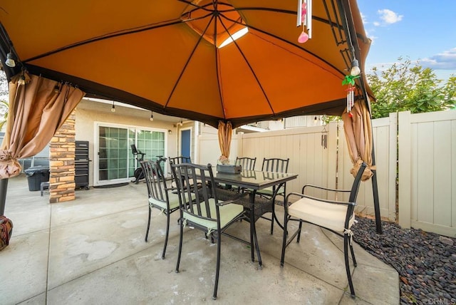 view of patio / terrace with a gazebo