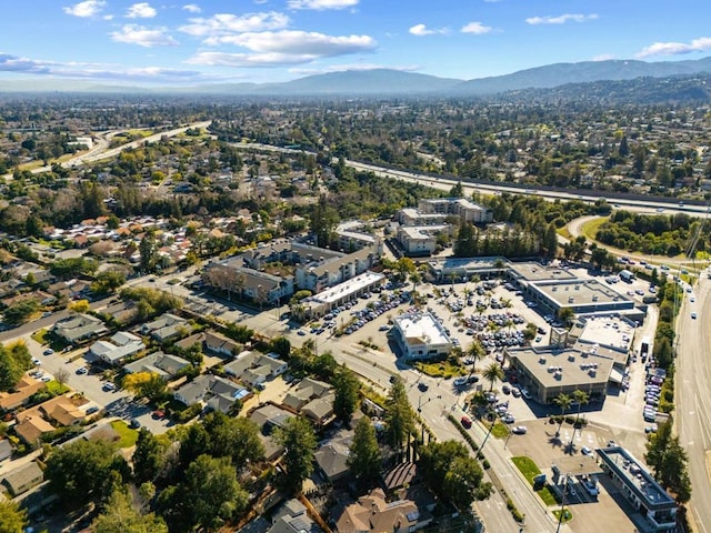 bird's eye view with a mountain view