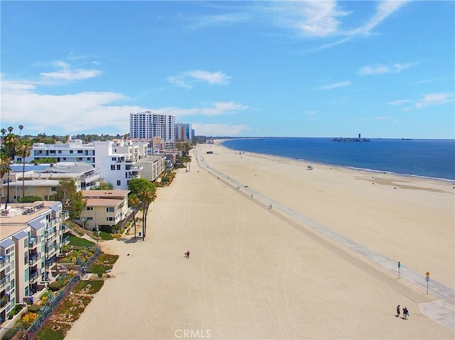 property view of water featuring a view of the beach