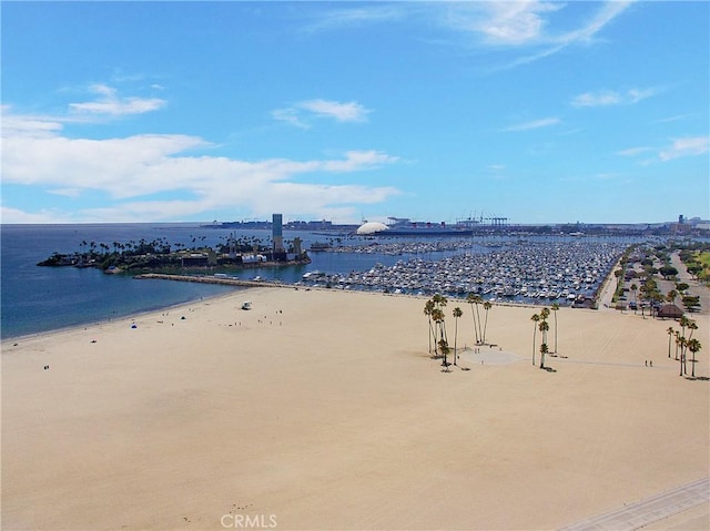 property view of water with a beach view