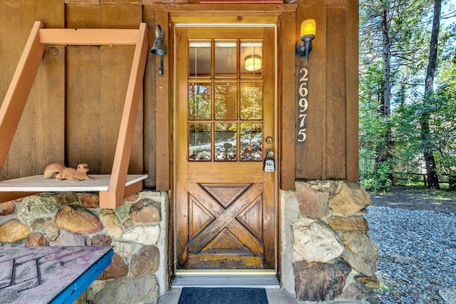 view of doorway to property