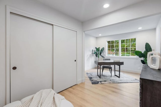 interior space featuring light wood-type flooring