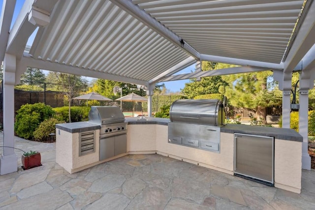 view of patio with area for grilling