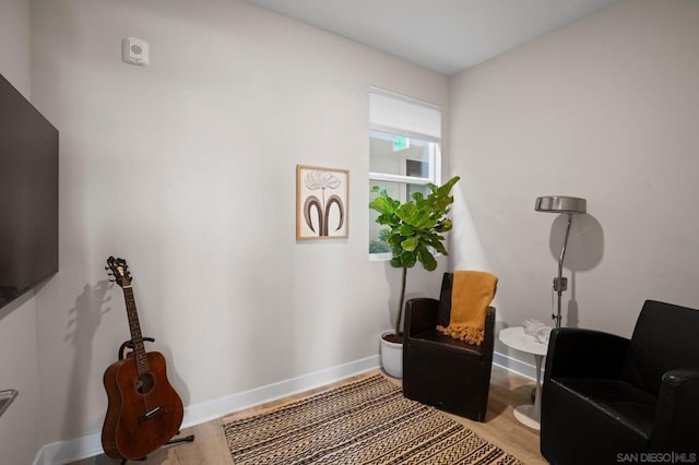 living area featuring light hardwood / wood-style floors