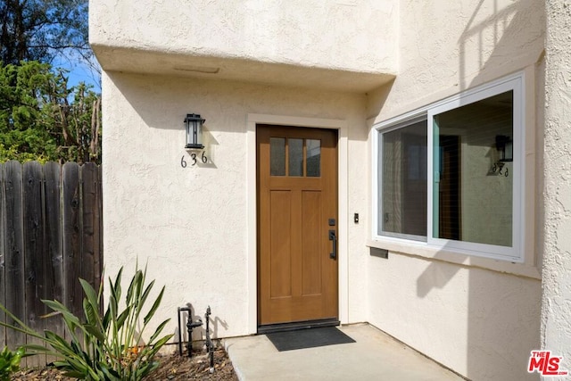 view of doorway to property