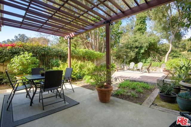 view of patio with a pergola