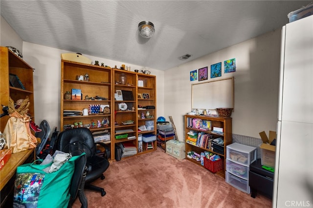 view of carpeted office space