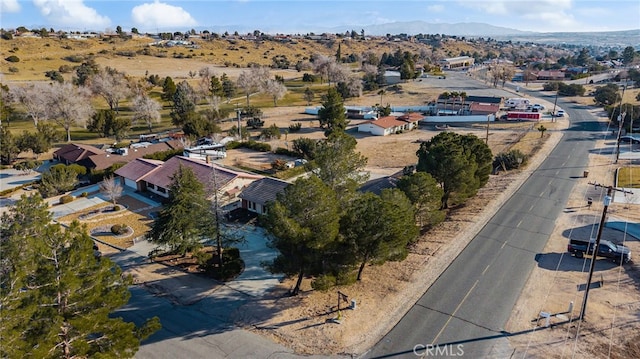 drone / aerial view with a mountain view