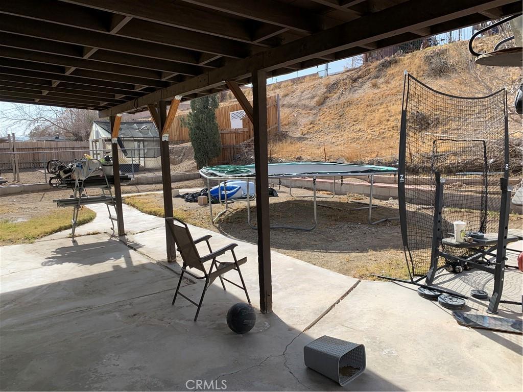 view of patio featuring a trampoline