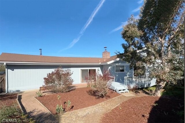 view of front of property with a deck