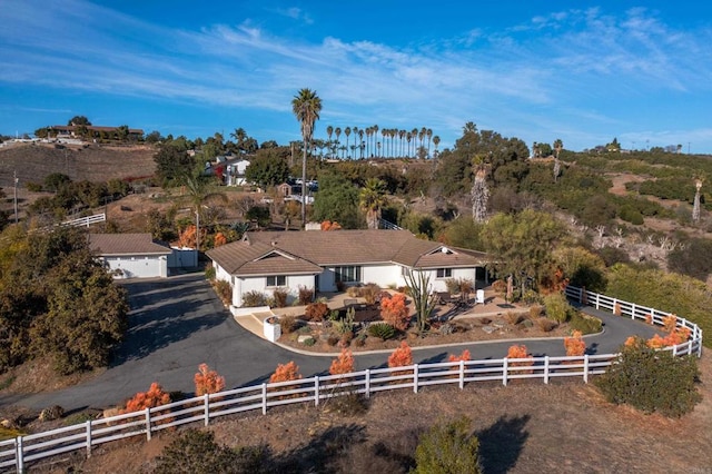 bird's eye view featuring a rural view