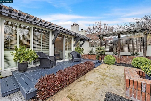 view of patio with a wooden deck