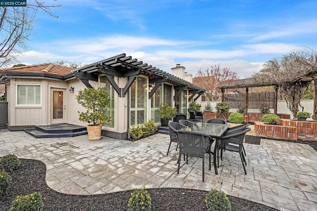 view of patio with a pergola