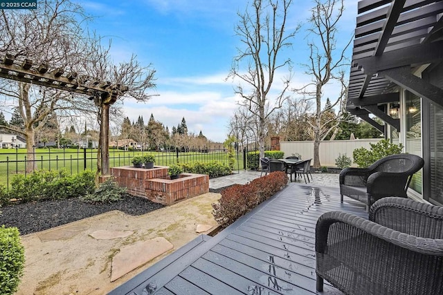 view of patio featuring a pergola