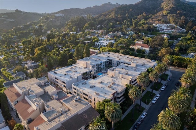 bird's eye view with a mountain view