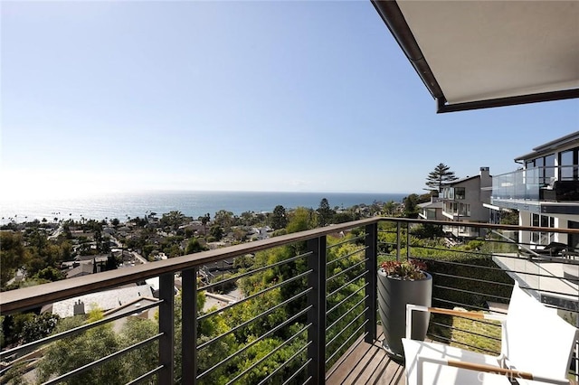 balcony with a water view