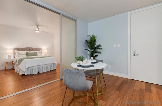 bedroom featuring hardwood / wood-style floors