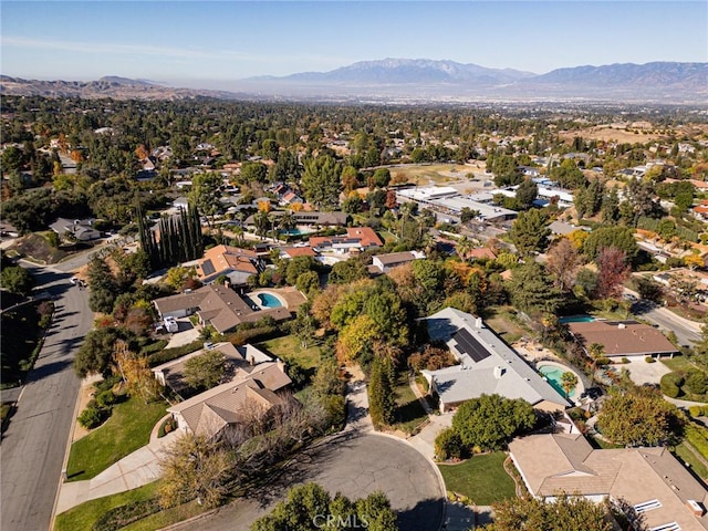 aerial view featuring a mountain view