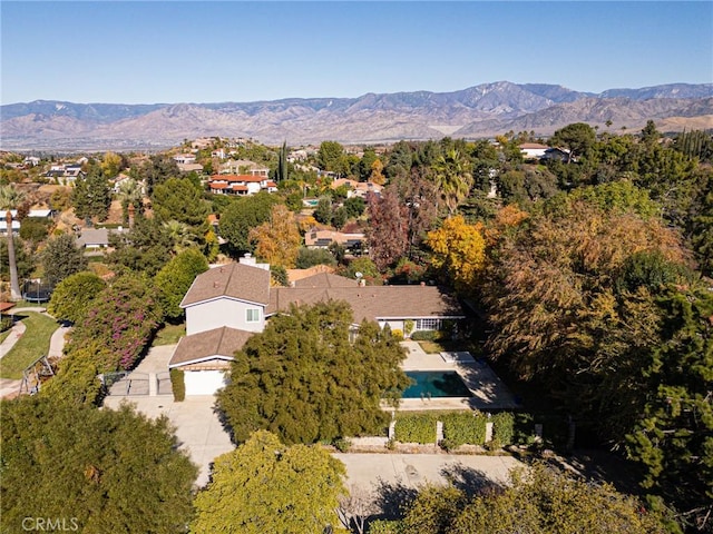 aerial view with a mountain view