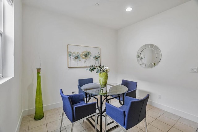 view of tiled dining room