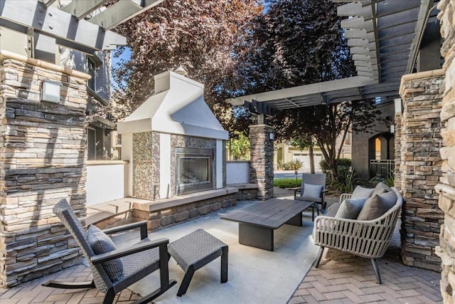 view of patio / terrace featuring a pergola