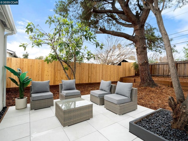 view of patio / terrace with an outdoor living space