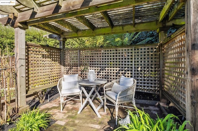 view of patio with a pergola