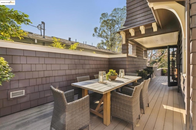 view of wooden deck