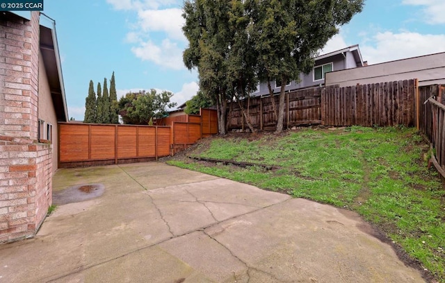 view of yard with a patio area