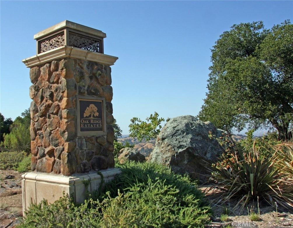 view of community sign