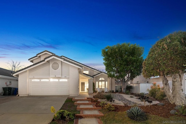 view of front of house featuring a garage