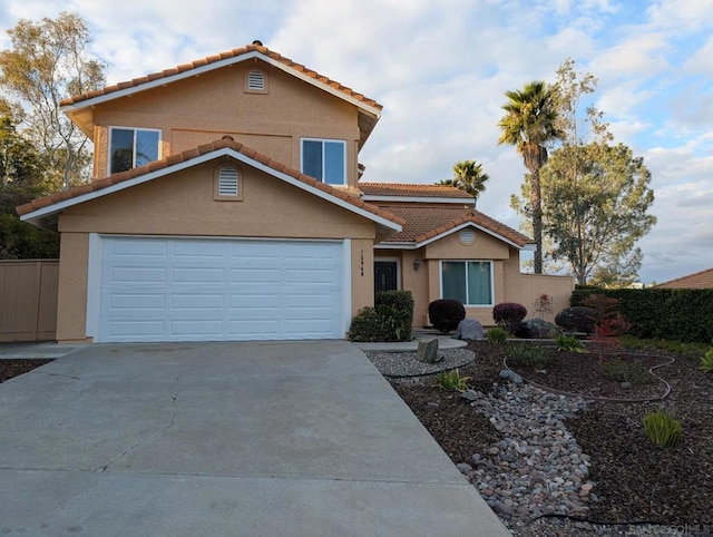 front of property featuring a garage