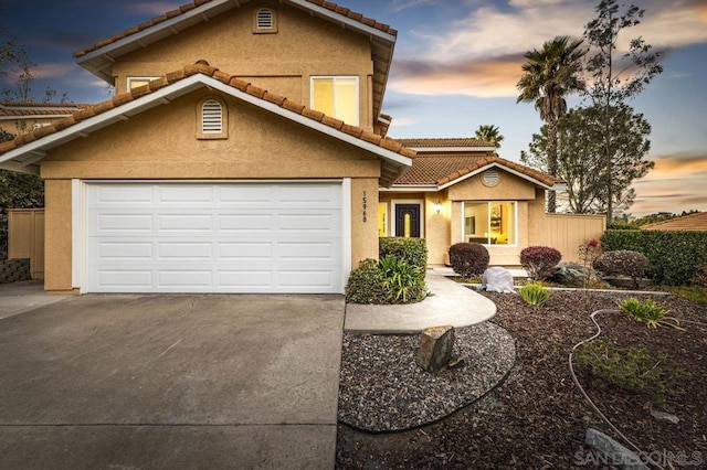 view of front of house featuring a garage