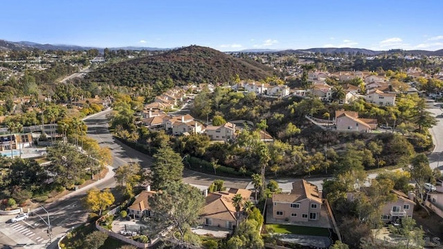 aerial view with a mountain view